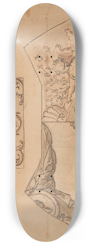 Sir James Thornhill - Design for a Ceiling Decoration (with a Parrot) 8.25 inch art skate deck Sir James Thornhill - Design for a Ceiling Decoration (with a Parrot) 8.25 inch art skate deck
