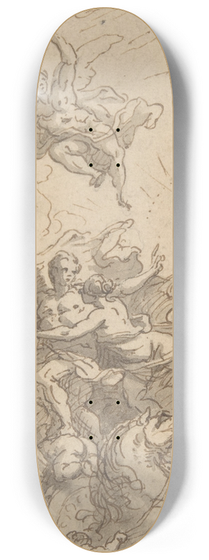 Sir James Thornhill - Design for a Ceiling with an Allegorical Subject 8.25 inch art skate deck