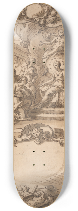 Sir James Thornhill - Design for a Wall Panel 8.25 inch art skate deck