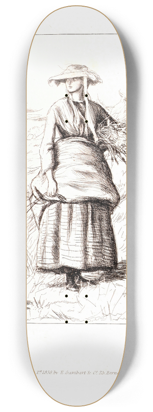 Sir John Everett Millais - Passages from the Poems of Thomas Hood  Ruth 8.25 inch art skate deck