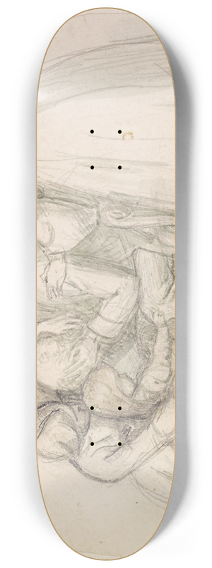 Sir John Everett Millais - Tennysons Dora  Study of Mary, Child and Dora comforting their Father 8.25 inch art skate deck