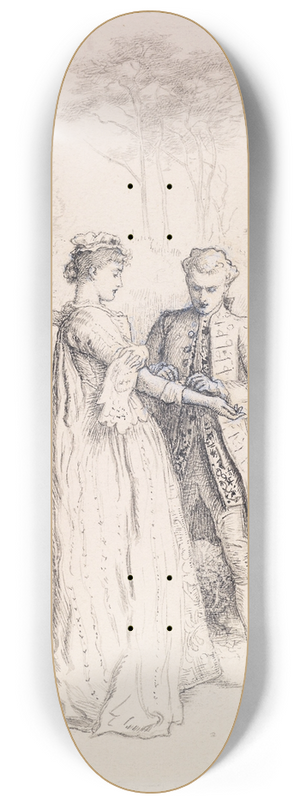 Sir John Everett Millais - Thackerays Barry Lyndon  Barry Lyndons First Love 8.25 inch art skate deck