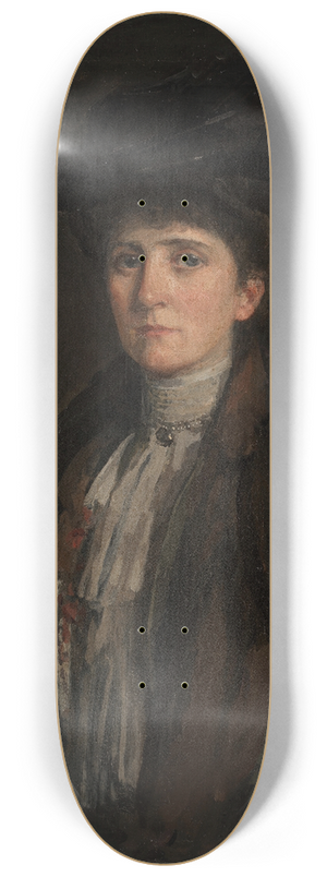 Sir John Lavery - A Lady in Brown (thought to be Margaret Edith Bannatyne Cobb) 8.25 inch art skate deck