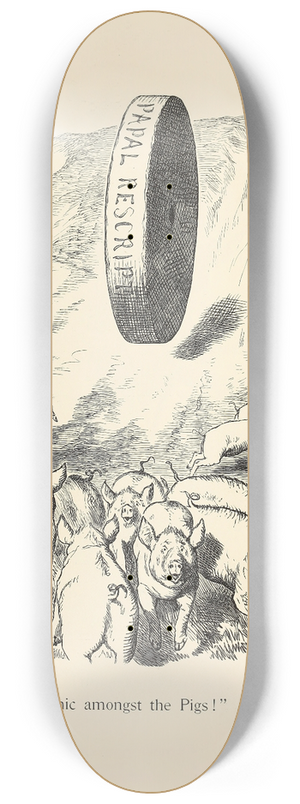 Sir John Tenniel - Panic amongst the Pigs 8.25 inch art skate deck