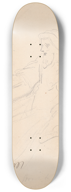 Sir Joshua Reynolds - Bearded Man Seated. 8.25 inch art skate deck