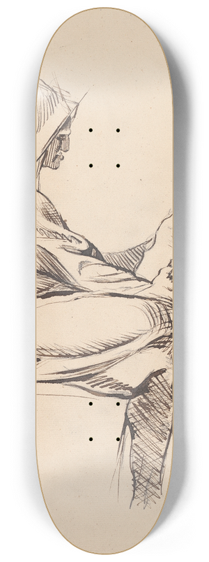 Sir Joshua Reynolds - Hooded Man Reading 8.25 inch art skate deck