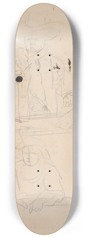 Sir Joshua Reynolds - Man at Table, Woman at Table 8.25 inch art skate deck