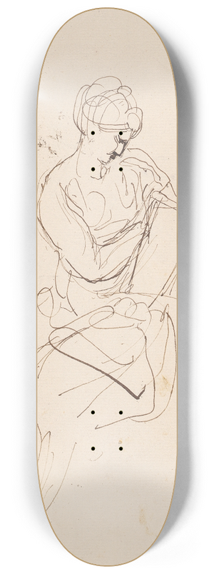 Sir Joshua Reynolds - Seated Figure Reading 8.25 inch art skate deck