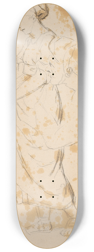 Sir Joshua Reynolds - Standing Woman, Head of Man 8.25 inch art skate deck