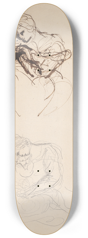 Sir Joshua Reynolds - Two Sketches of a Woman and Infant 8.25 inch art skate deck