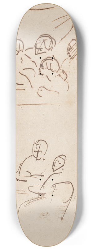 Sir Joshua Reynolds - Two Sketches of Group 8.25 inch art skate deck