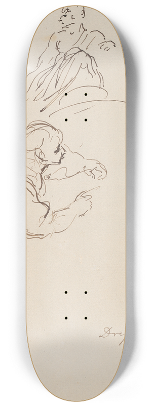 Sir Joshua Reynolds - Two Sketches of Man 8.25 inch art skate deck