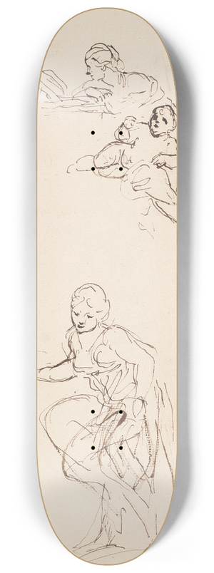 Sir Joshua Reynolds - Woman and Child, Woman Alone 8.25 inch art skate deck