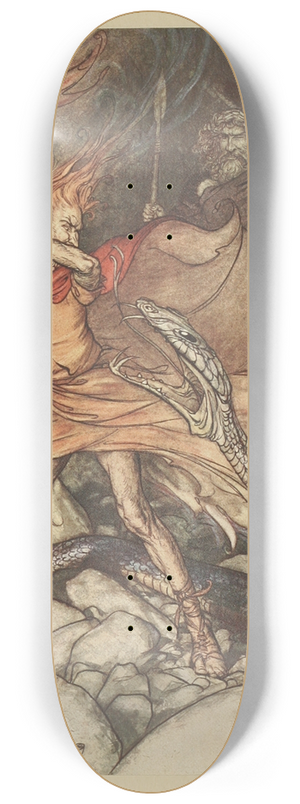 Arthur Rackham - Ohe! Ohe! Horrible dragon, O swallow me not! 8.25 inch art skate deck Arthur Rackham - Ohe! Ohe! Horrible dragon, O swallow me not! 8.25 inch art skate deck