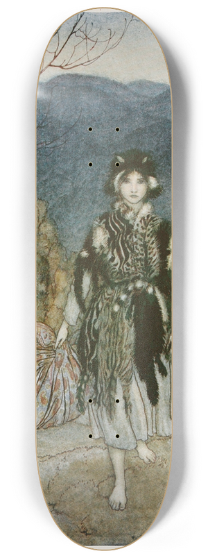 Arthur Rackham - She went along, and went along, and went along 8.25 inch art skate deck