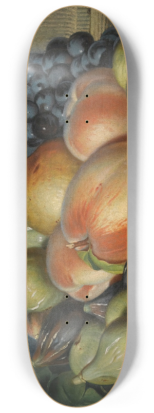 Spanish School - A Still Life With Figs, Peaches, A Pear And Black Grapes On A White Dish, An Extensive Landscape Beyond 8.25 inch art skate deck