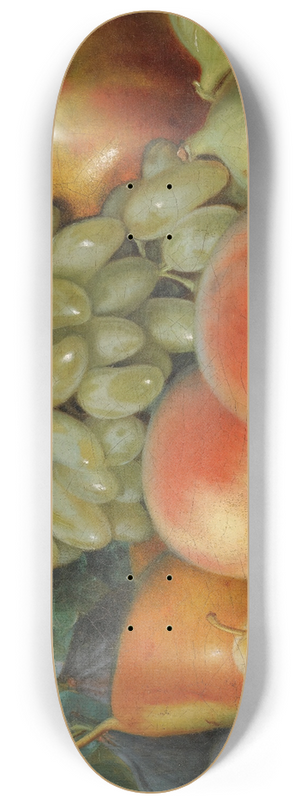 Spanish School - A Still Life With Figs, Plums, A Pear, White Grapes And A Flask 8.25 inch art skate deck