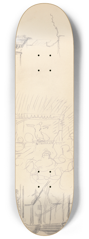 Spencer Frederick Gore - Cave of the Golden Calf; Sketches of a Stage and Bar 8.25 inch art skate deck Spencer Frederick Gore - Cave of the Golden Calf; Sketches of a Stage and Bar 8.25 inch art skate deck