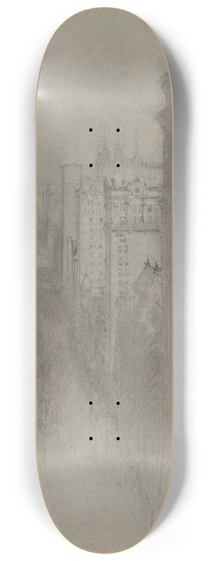 Stanford White - North on Broadway from Trinity Church 8.25 inch art skate deck