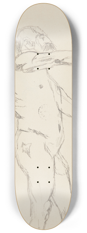 Adolf Sternschuss - akt stojcego mczyzny z wsami 8.25 inch art skate deck