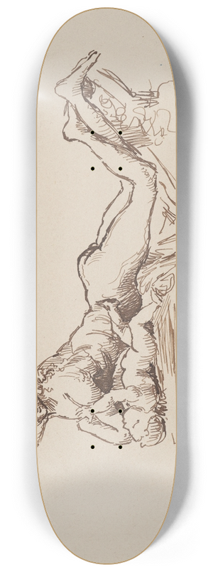 Stanisaw Wyspiaski - Drawing of the The Bacchae sculpture by Claude Michel Clodion (1738-1814) 8.25 inch art skate deck