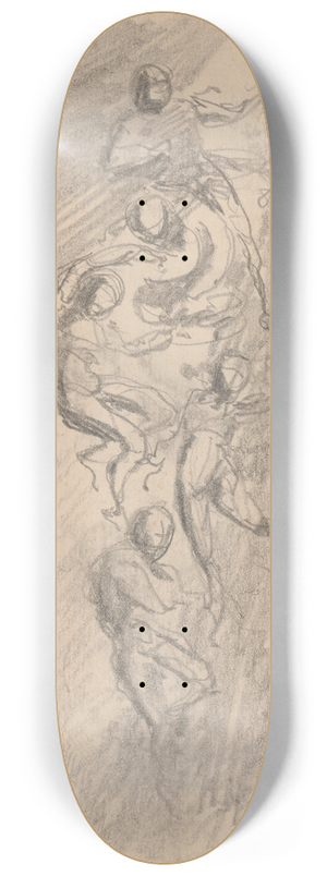 Stanisaw Wyspiaski - Human figures hovering in the skies 8.25 inch art skate deck