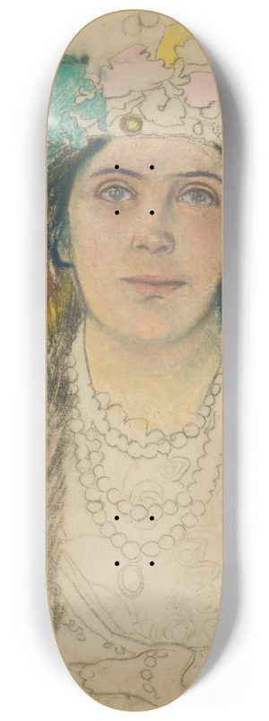 Stanisaw Wyspiaski - Portret Wandy Siemaszkowej w roli Panny Modej w Weselu Stanisawa Wyspiaskiego 8.25 inch art skate deck