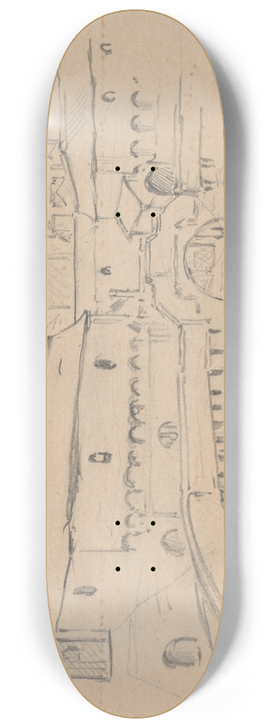 Stanisaw Wyspiaski - Sketch of the interior of the Barbican of Cracow 8.25 inch art skate deck