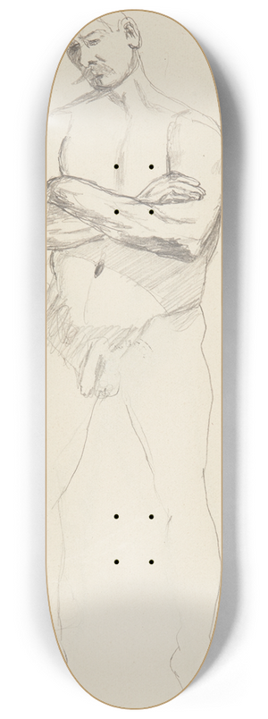 Adolf Sternschuss - akt stojcego mczyzny z zaoonymi rkoma 8.25 inch art skate deck