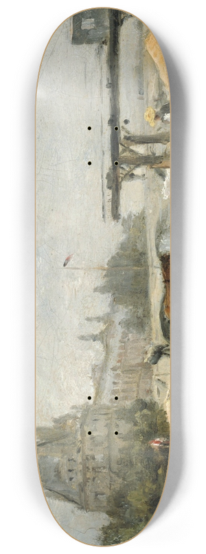 Stanislas Lpine - View of the Louvre 8.25 inch art skate deck