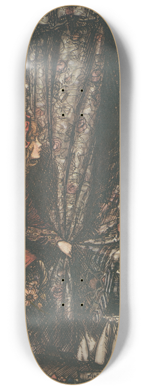 Arthur Rackham - The wolf disguised as grandmother 8.25 inch art skate deck
