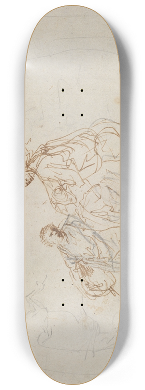 Stefano Della Bella - The Flight into Egypt (verso) 8.25 inch art skate deck