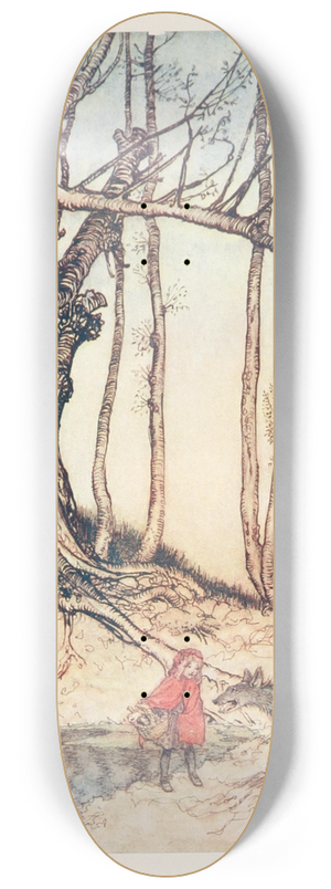Arthur Rackham - When she got to the wood, she met a Wolf 8.25 inch art skate deck