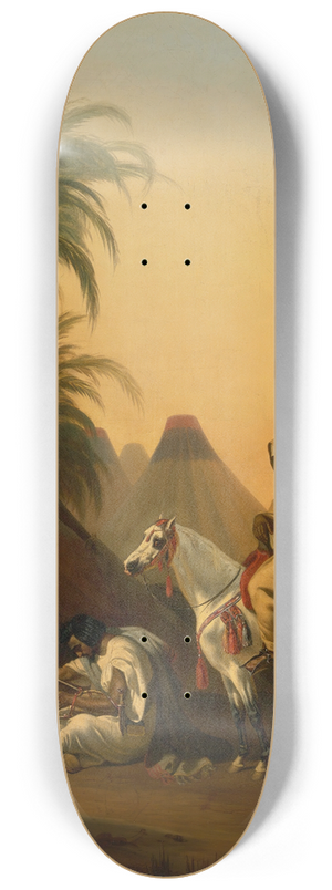 Studio of mile-Jean-Horace Vernet - Horsemen And Arab Chiefs Listening To A Musician 8.25 inch art skate deck
