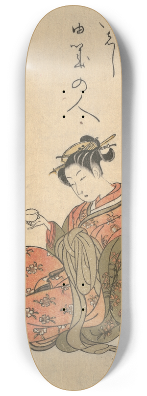 Suzuki Harunobu - Courtesan Drinking Tea 8.25 inch art skate deck