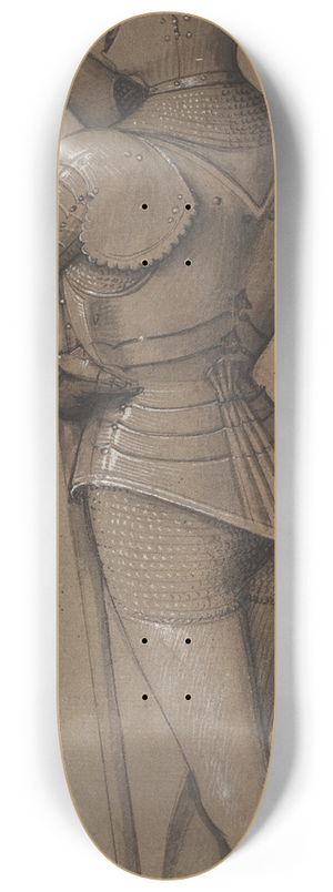 Swabian School - Knight in Armor, Holding a Halberd 8.25 inch art skate deck