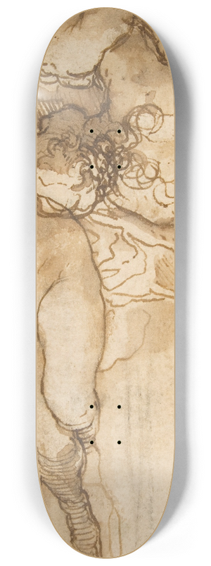 Taddeo Zuccaro - Group of Six Reclining Nude Women (Nymphs Bathing) 8.25 inch art skate deck
