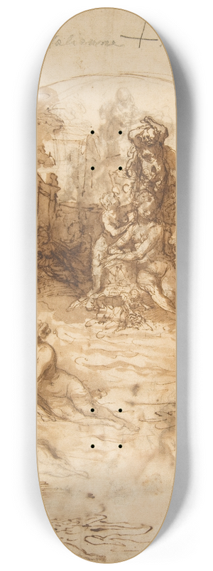 Taddeo Zuccaro - Studies for a Circular Composition of Diana and Her Nymphs Bathing 8.25 inch art skate deck