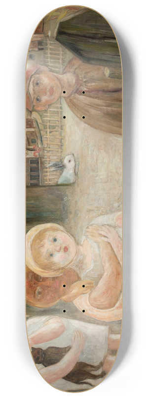 Tadeusz Makowski - Children in a village backyard 8.25 inch art skate deck