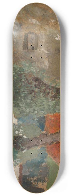 Tadeusz Makowski - Fragment of a house with two trees 8.25 inch art skate deck