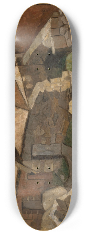 Tadeusz Makowski - Landscape with houses 8.25 inch art skate deck