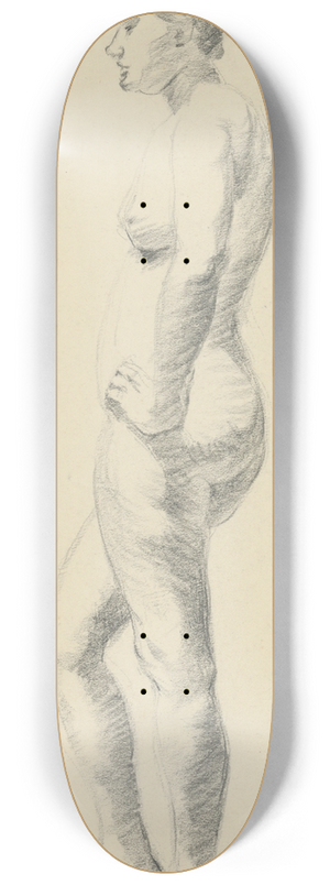 tefan Polkorb - Study of Standing Female Nude  From the Side 8.25 inch art skate deck