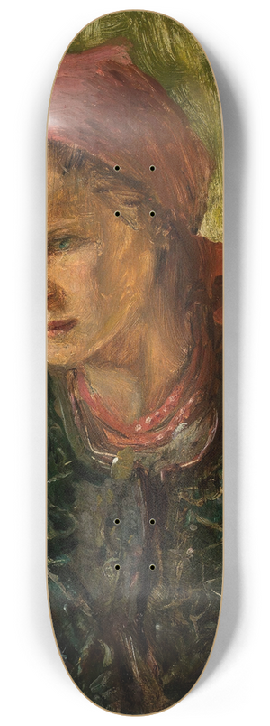 Teodor Axentowicz - Peasant girl in a scarf 8.25 inch art skate deck Teodor Axentowicz - Peasant girl in a scarf 8.25 inch art skate deck