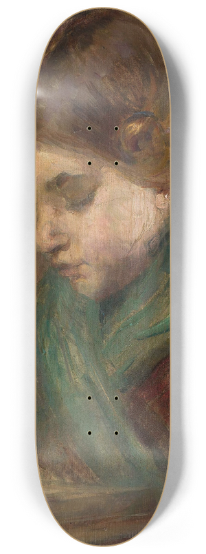 Teodor Axentowicz - Portrait of a girl 8.25 inch art skate deck