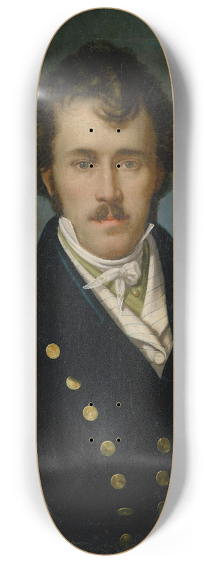 Teodor Boemm - Portrait of a Man with Mountain Landscape in the Background 8.25 inch art skate deck