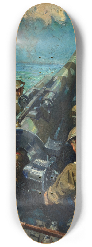 Terence Cuneo - Coastal battery scene 8.25 inch art skate deck