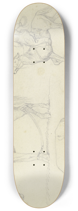 Teutwart Schmitson - Tartarenreitpferde, rechts ein Reiter mit Fangseil 8.25 inch art skate deck
