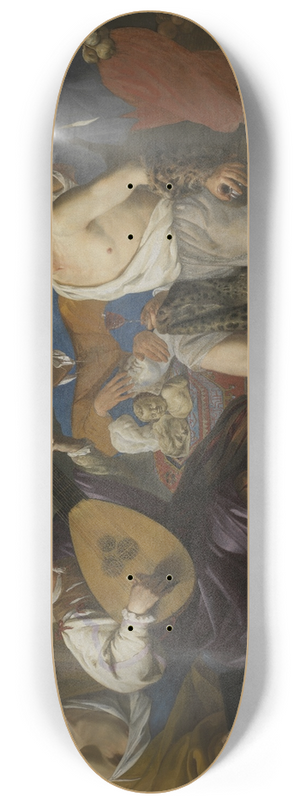 Theodoor Rombouts - Allegory of the five senses 8.25 inch art skate deck Theodoor Rombouts - Allegory of the five senses 8.25 inch art skate deck