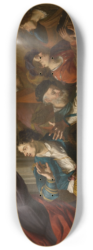 Theodoor Rombouts - Christ Driving the Money-changers from the Temple 8.25 inch art skate deck