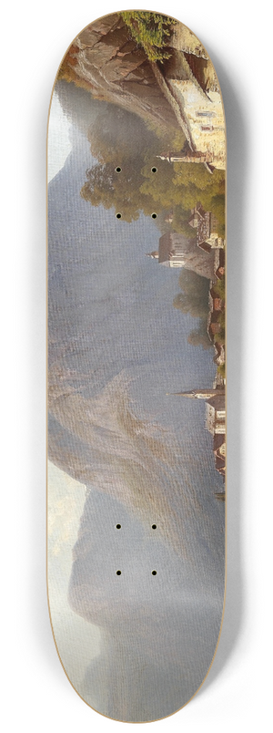 Theodor Nocken - View of Hallstatt 8.25 inch art skate deck